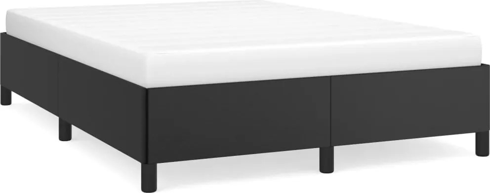 vidaXL Cadru de pat, negru, 140x200 cm, piele ecologică