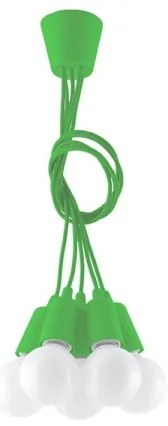 Lustră pe lanț DIEGO 5xE27/60W/230V verde