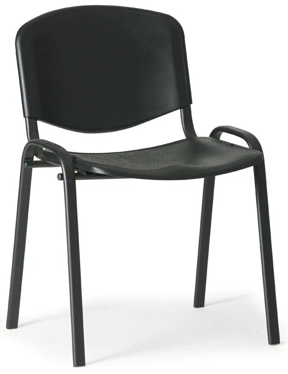 Scaun din plastic ISO - picioare negre, negru