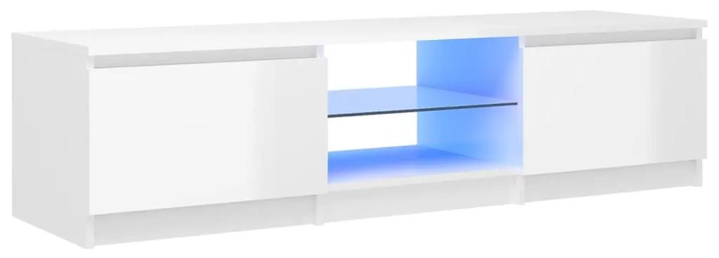Comoda TV cu lumini LED, alb extralucios, 140x40x35,5 cm 1, Alb foarte lucios, 140 x 40 x 35.5 cm