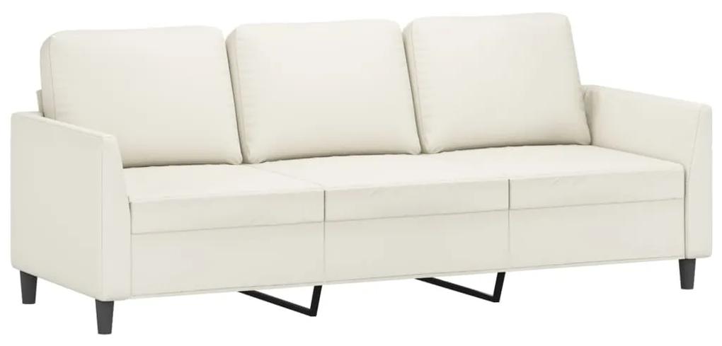 Canapea cu 3 locuri, crem, 180 cm, piele ecologica Crem, 200 x 77 x 80 cm