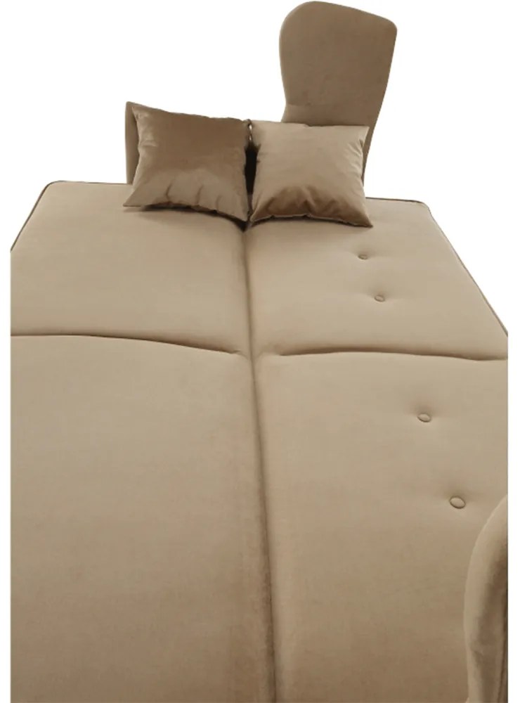 Canapea extensibilă, material textil bej auriu, COLUMBUS
