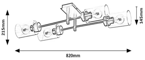 Rabalux 2672 - Lustră aplicată PRUDENCE 4xE27/40W/230V
