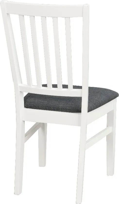 Scaun de dining din lemn de cauciuc cu șezut gri Rowico Wittaskar, alb