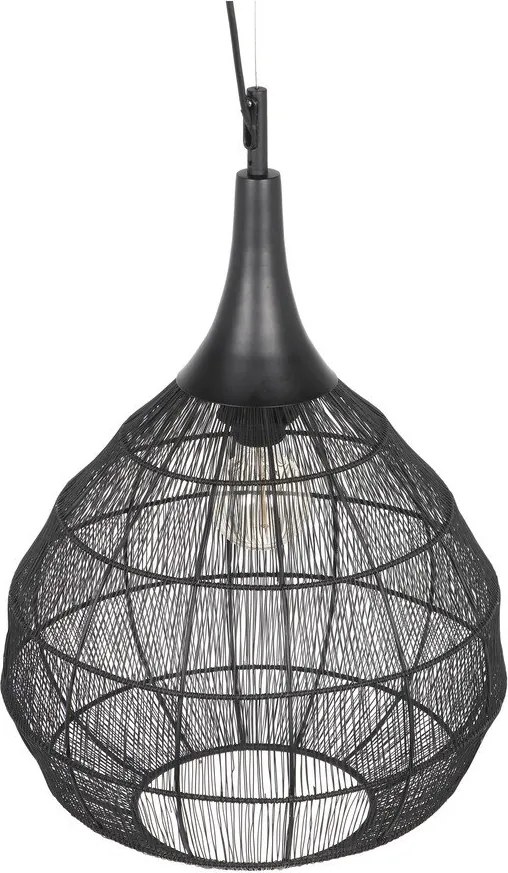 Lustră negru-mat cu abajur din metal Soraya – Trio