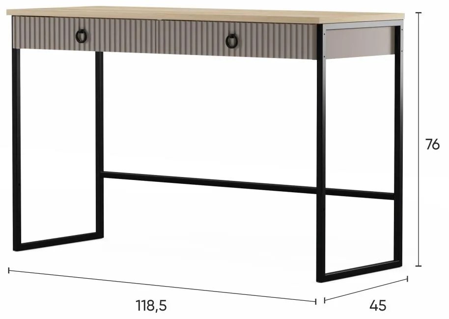 Masă de toaletă Demandaron (taupe + stejar silverjack). 1116804
