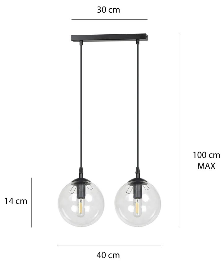 Suspensie Cosmo 2 Bl Transparent 711/2 Emibig Lighting, Modern, E14, Polonia