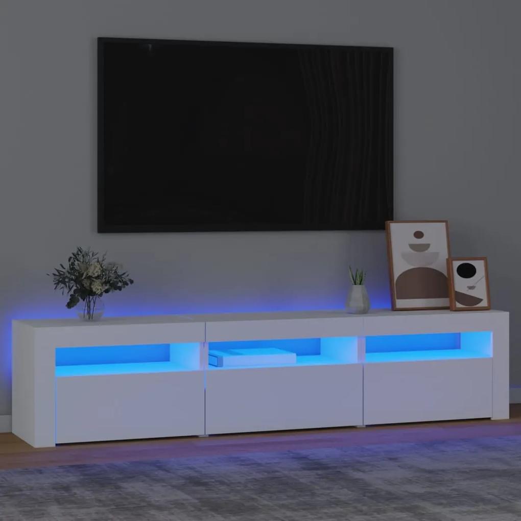 3152754 vidaXL Comodă TV cu lumini LED, alb, 180x35x40 cm