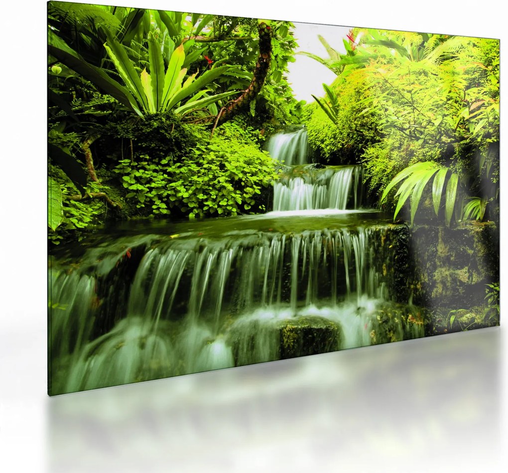 Tablou pe sticlă - Cascade indoneziene (70x50 cm)