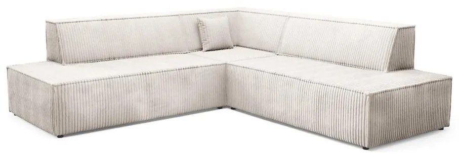 Colțar extensibil TERAMO cu spațiu de depozitare, formă L, orientare dreaptă, bej