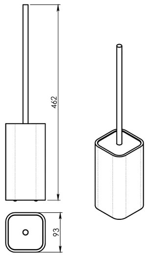 Perie de toaletă autoportantă Gedy NINFEA negru/bambus