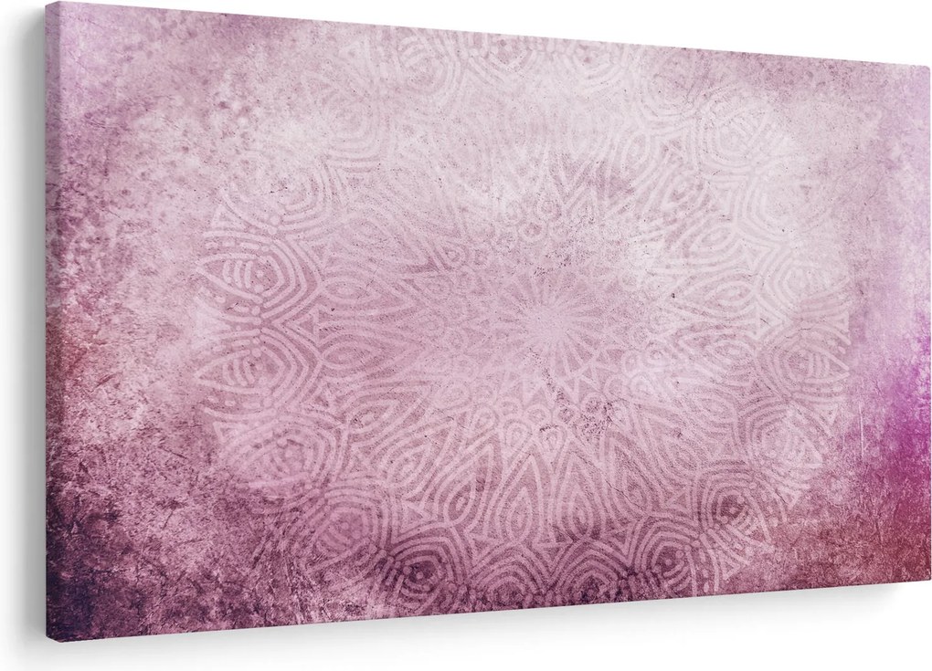 Tablou - Mandala pe zid roz (90x60 cm)