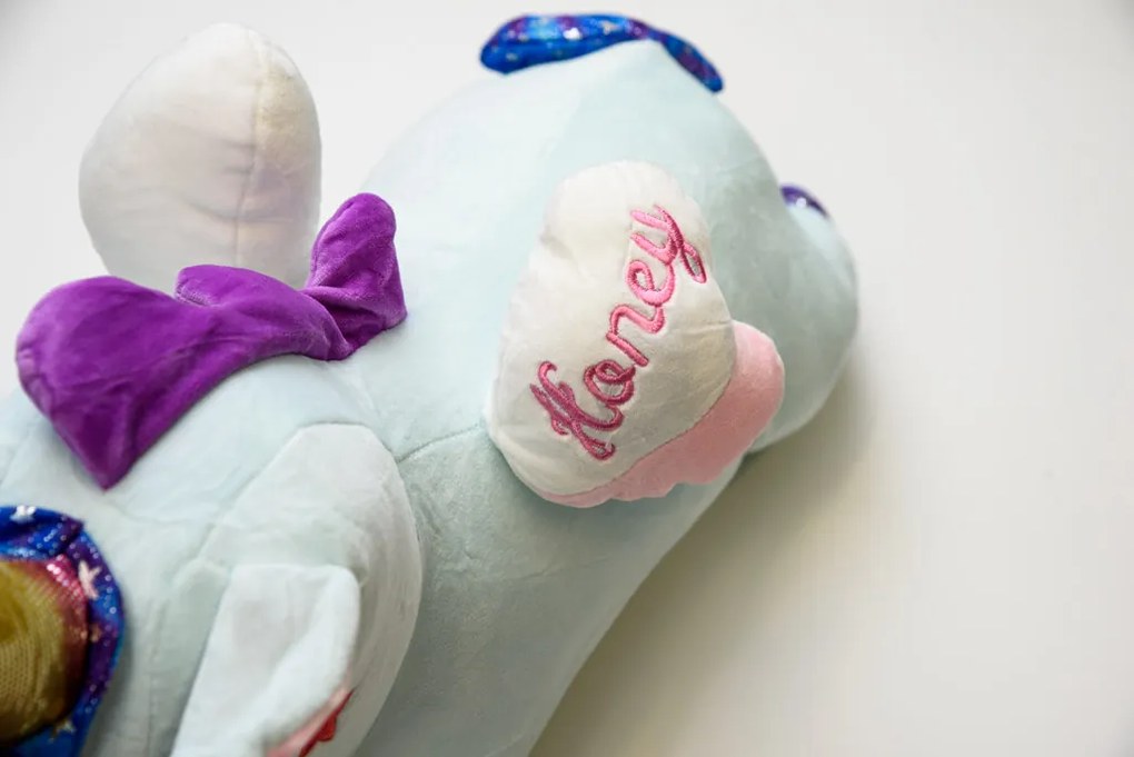 UNICORN de plus cu paturica cocolino in interior, albastru