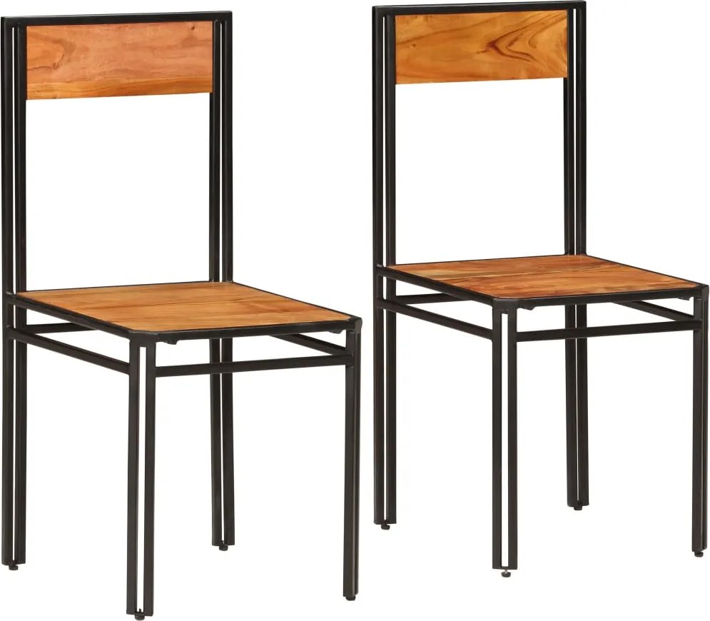 vidaXL Scaune de bucătărie, 2 buc., lemn masiv de acacia