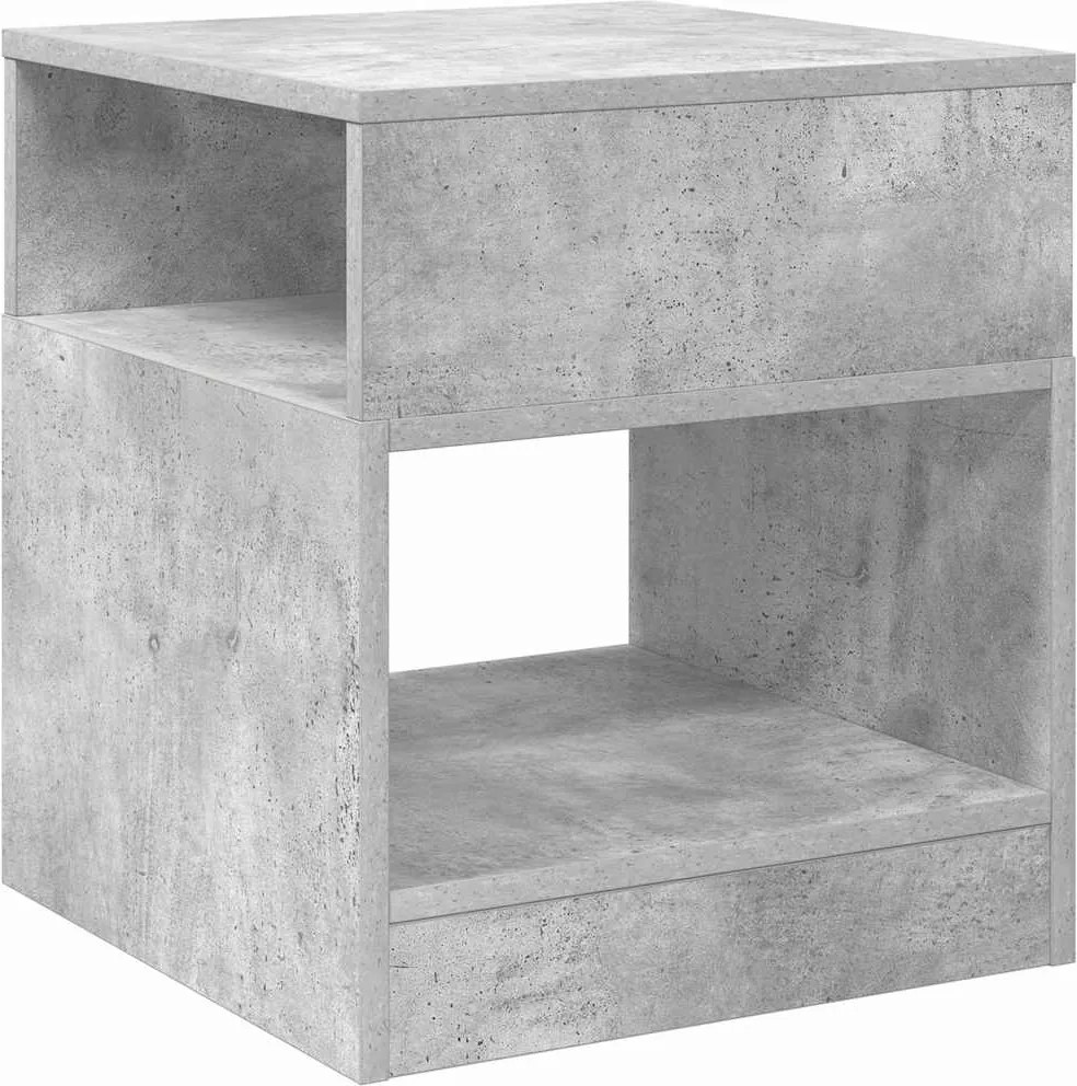 vidaXL Masă laterală Gri din beton 40,5 x 40 x 45 cm Lemn compozit