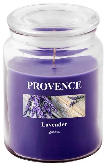 Lumânare în sticlă cu capac, lavanda