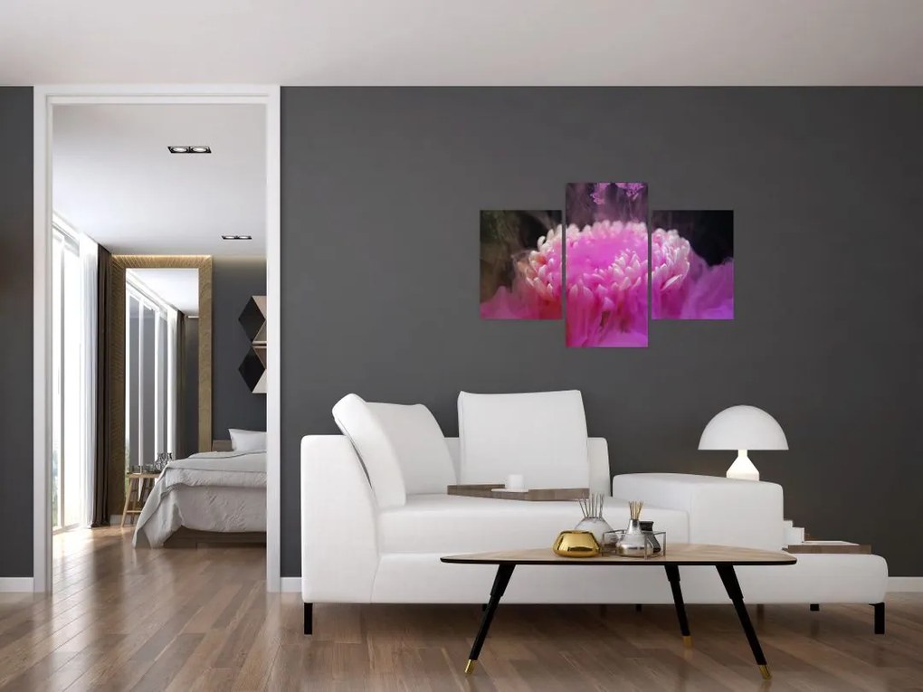 Tablou cu floare în fum roz (90x60 cm)