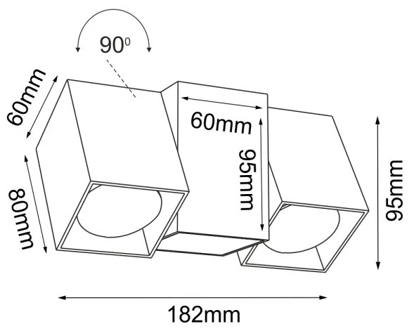 Brosline 2295 - Aplica de perete CUBE, 2x GU10/10W/230V, alb