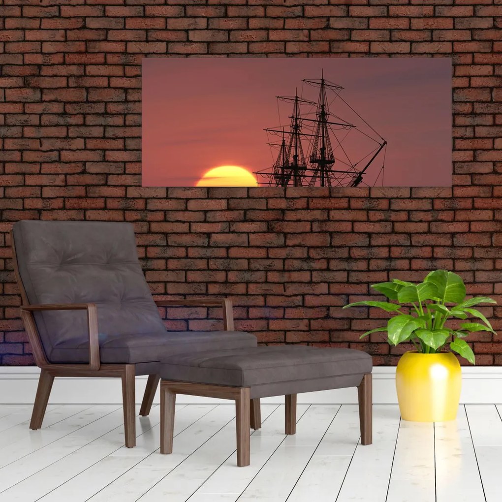 Tablou - Navă medievală (120x50 cm)