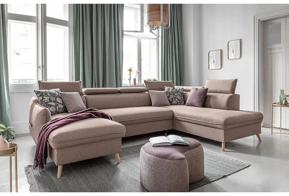 Colțar bej extensibil (cu colț pe partea dreaptă) Sweet Harmony – Miuform