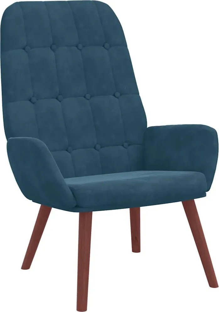 vidaXL Scaun de relaxare, albastru, catifea