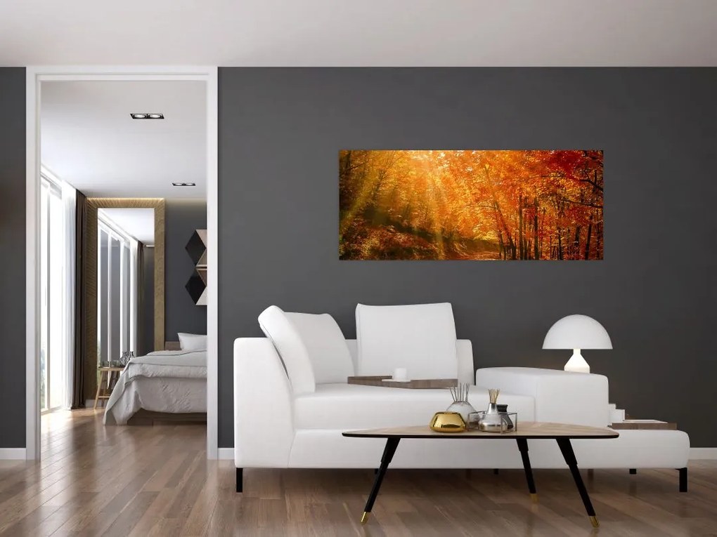 Tablou cu pădurea în toamnă (120x50 cm)