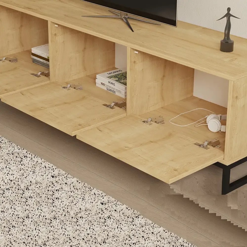 Comoda tv Melody pentru living culoare stejar 160 cm