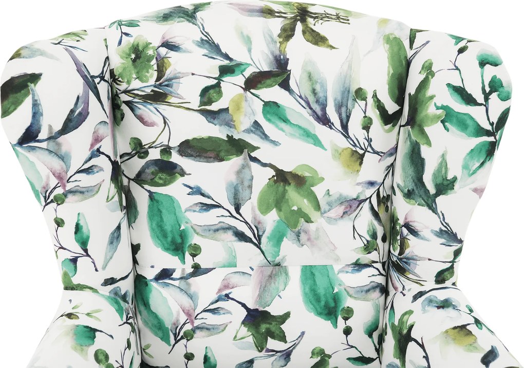 Fotoliu, material textil model frunze verzi, CHARLOT