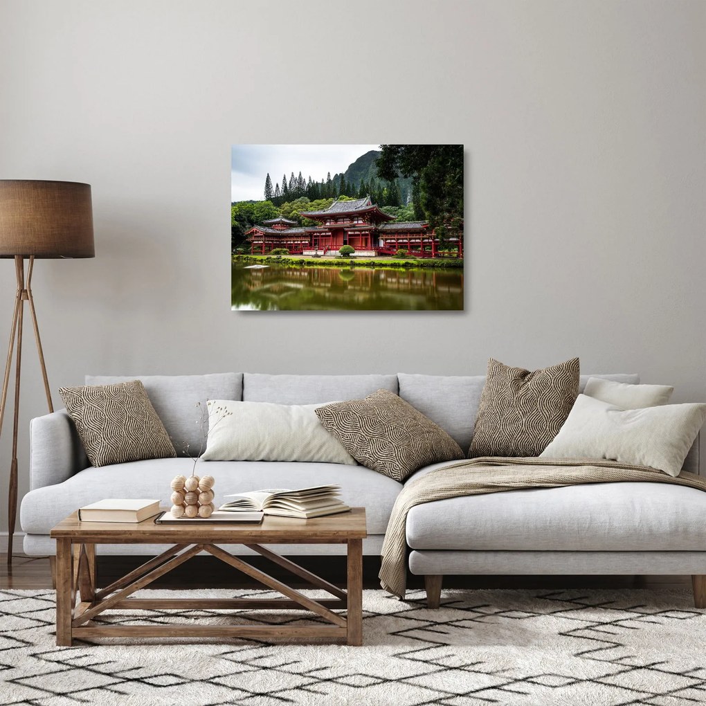 Tablou pe sticlă - arhitectura Chinezească (70x50 cm)