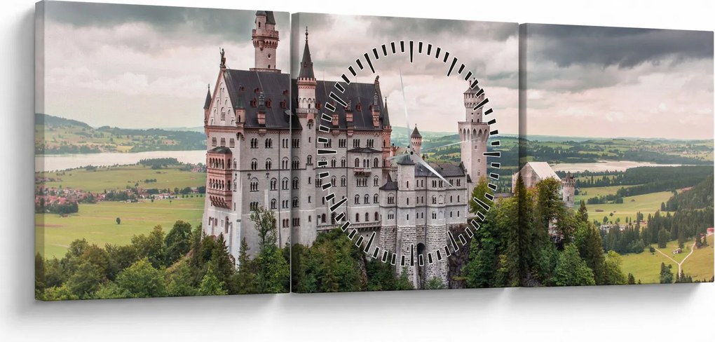 Tablou - Castelul pe stânci (cu ceas) (90x30 cm)