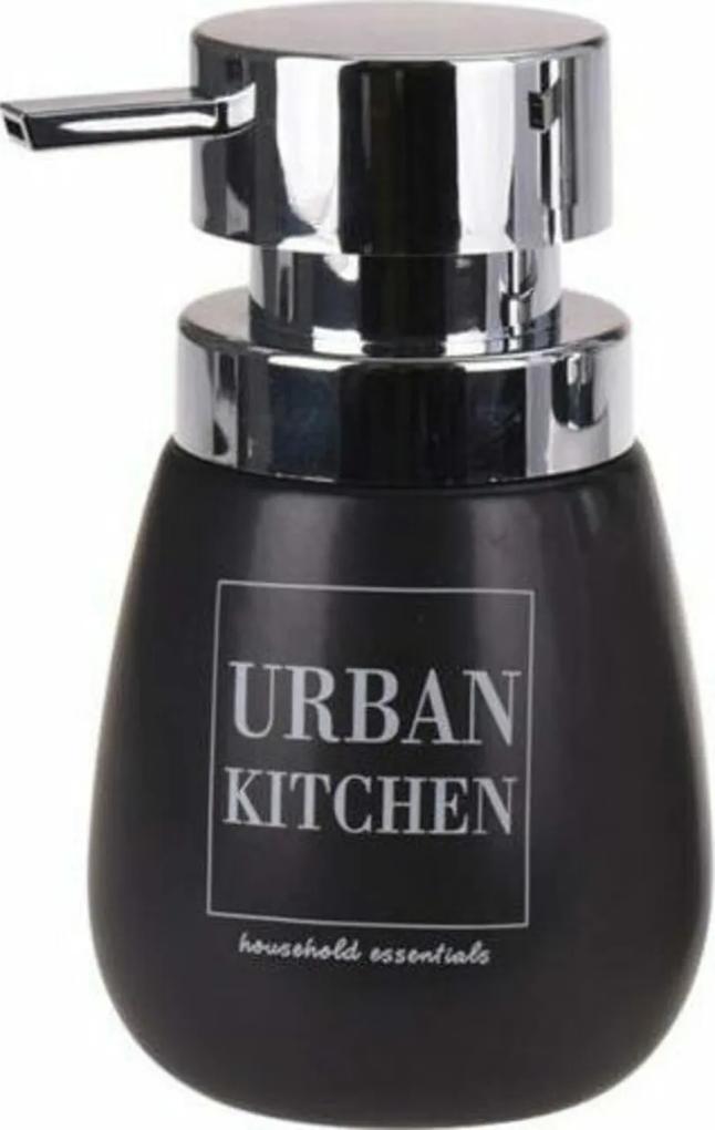Dozator sapun lichid Urban Kitchen, 300 ml, 8.5x15 cm, dolomit, negru