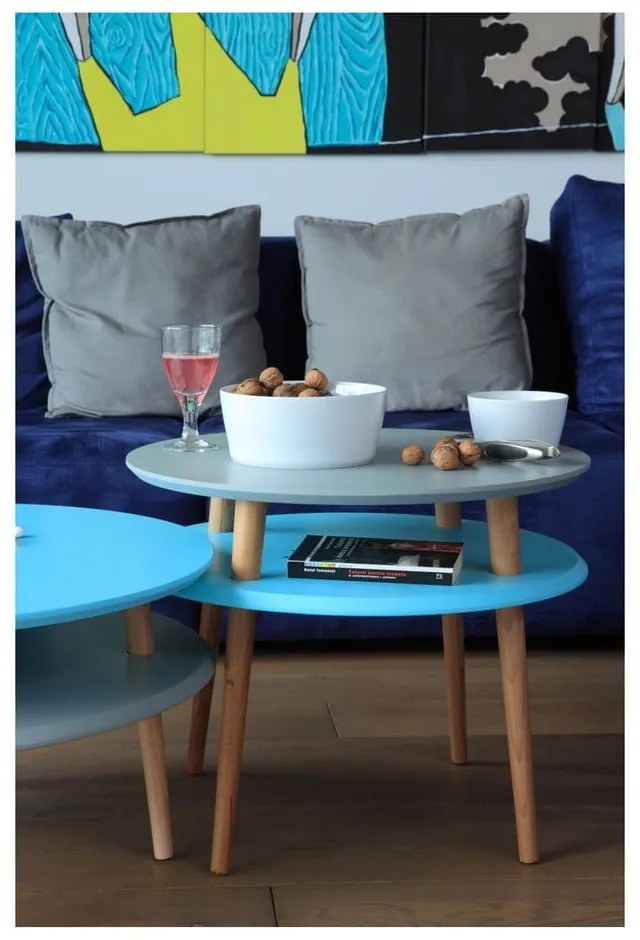 Măsuță auxiliară Ragaba UFO Ø 45 cm, gri deschis