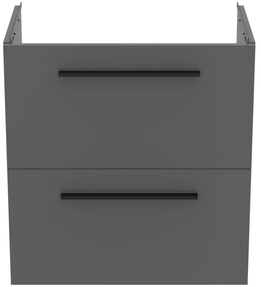 Dulap baza lavoar, 60x38x63 cm, 2 sertare, cuart gri mat Gri mat