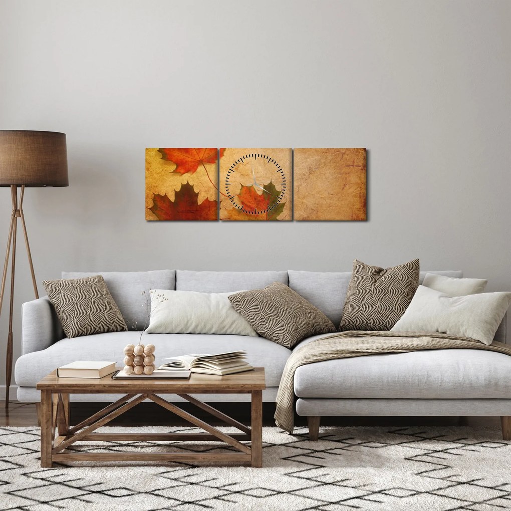 Tablou - Peisaj de toamnă (cu ceas) (90x30 cm)