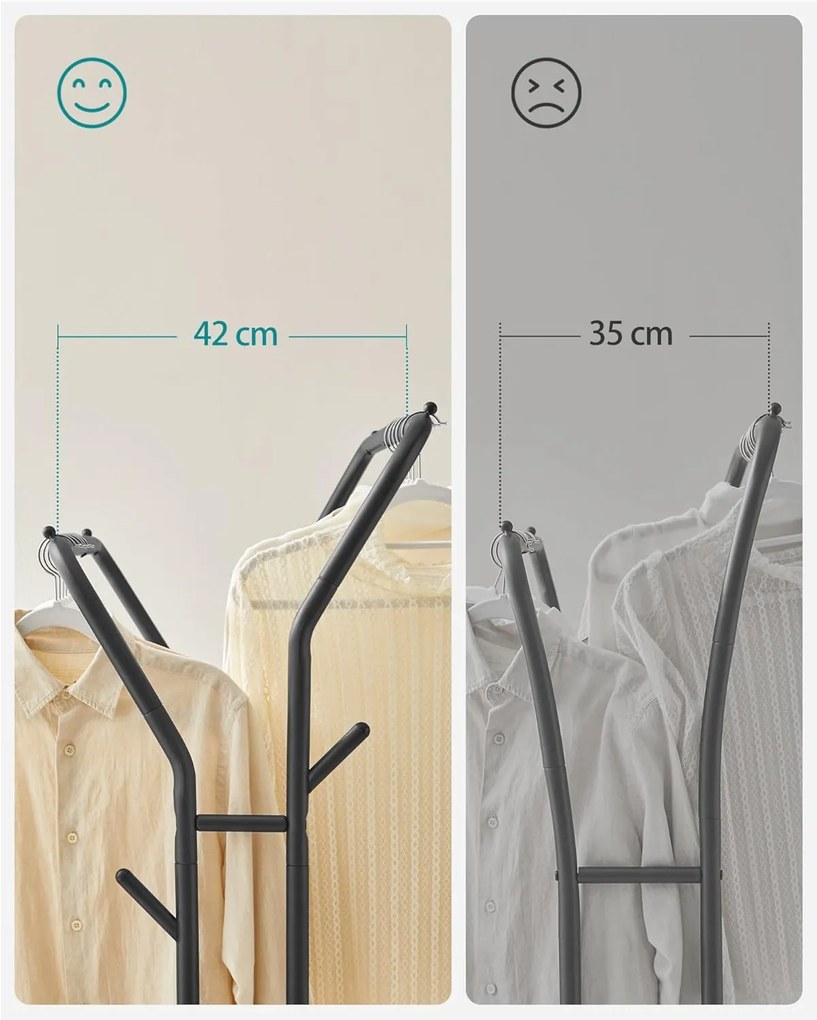 Cuier multifunctional pe roti negru UBRA