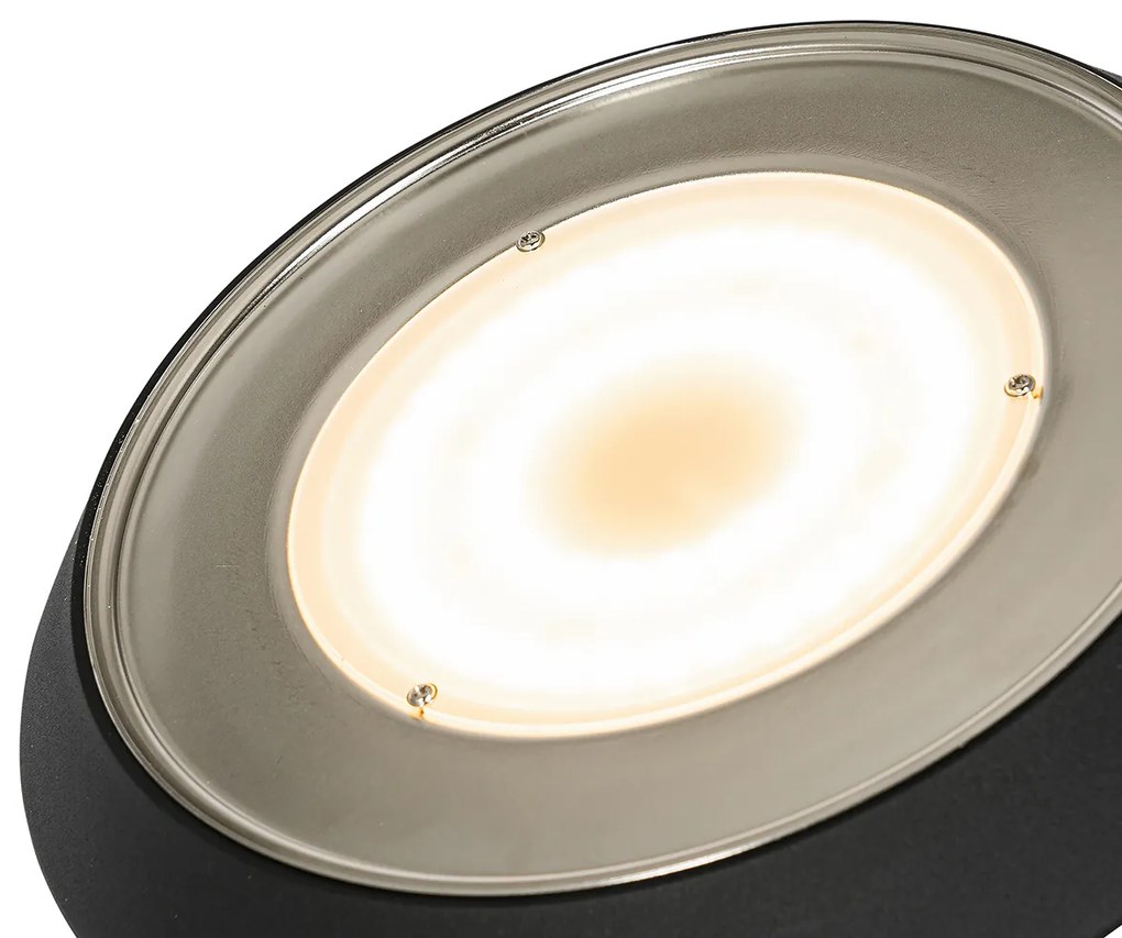 Lampă de podea neagră incluzând LED și dimmer cu lampă de citit - Fez