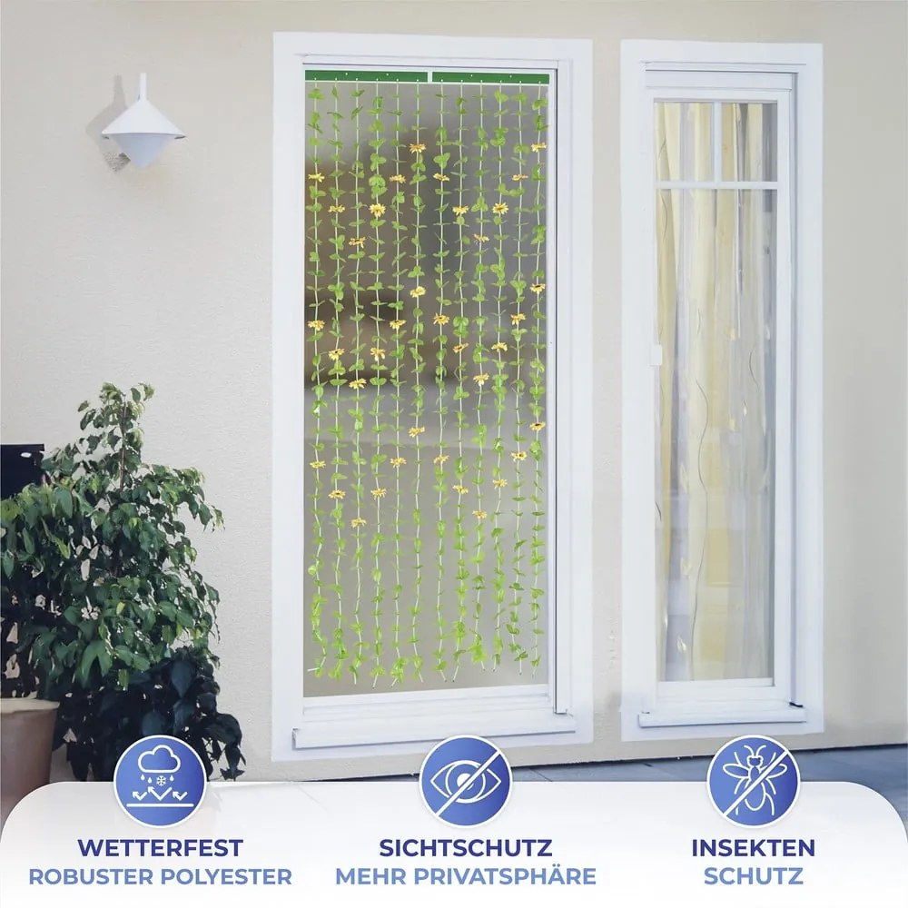 Draperie galbenă-verde 90x190 cm cu prindere la ușă Sunflowers – Maximex