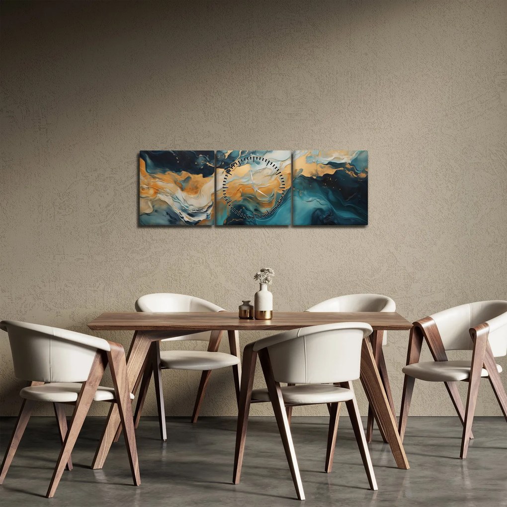 Tablou - Abstracție (cu ceas) (90x30 cm)