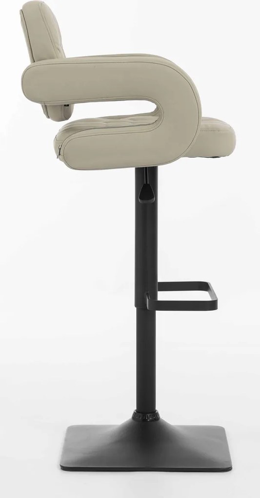 HR8403KW Scaun Ecru Piele Ecologica Premium Soft cu Bază Neagră