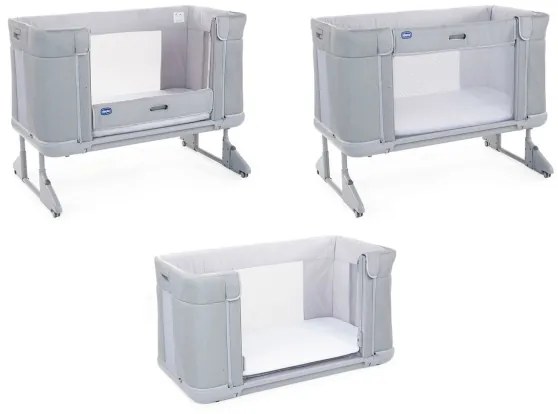 Pătuț pentru bebeluși Chicco 3v1 NEXT2ME FOREVER gri închis