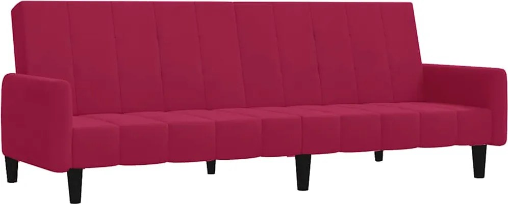 vidaXL Canapea extensibilă cu 2 locuri, roșu vin, catifea