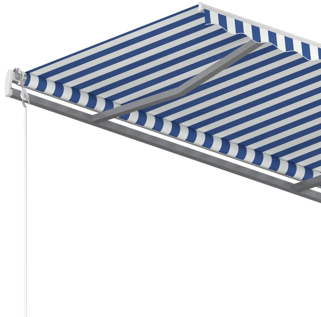 Copertina autonoma retractabila manual albastru alb 450x350 cm Albastru si alb, 450 x 350 cm