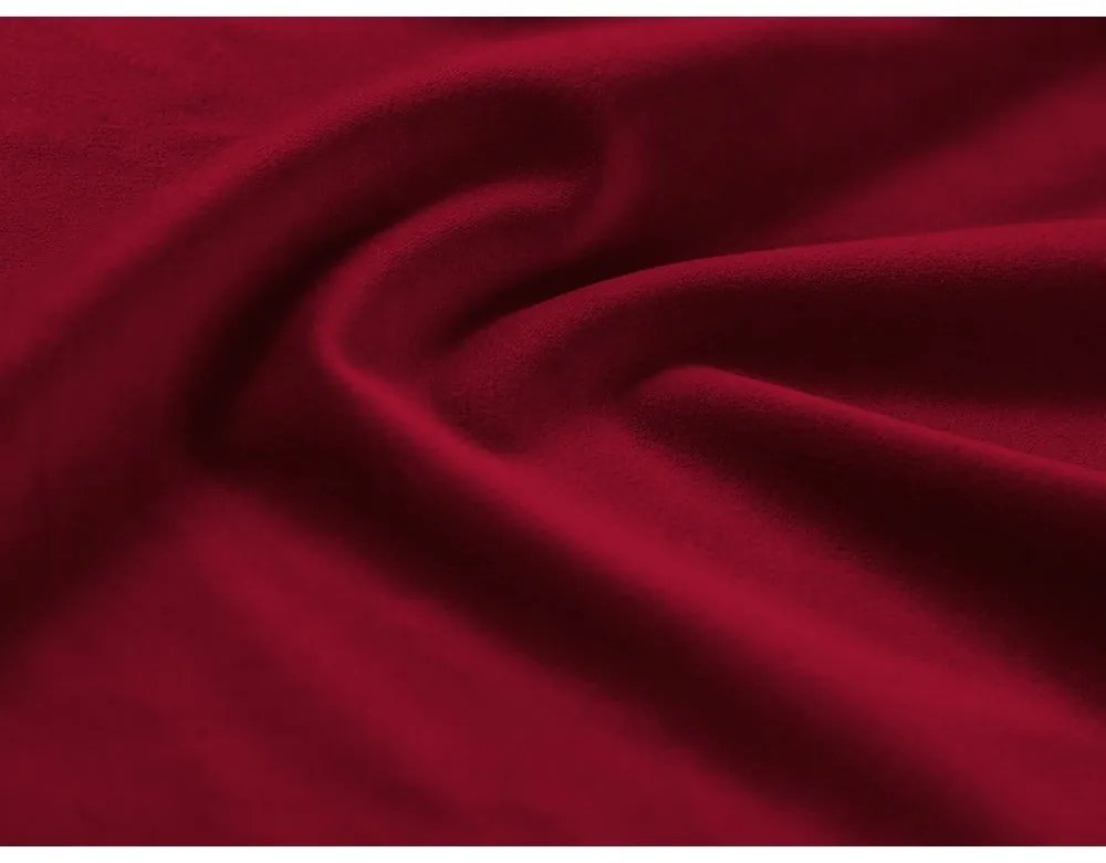 Colțar roșu extensibil, cu spațiu de depozitare cu tapițerie din catifea (cu colț pe partea stângă, cu șezlong) Kyoto – Cosmopolitan Design