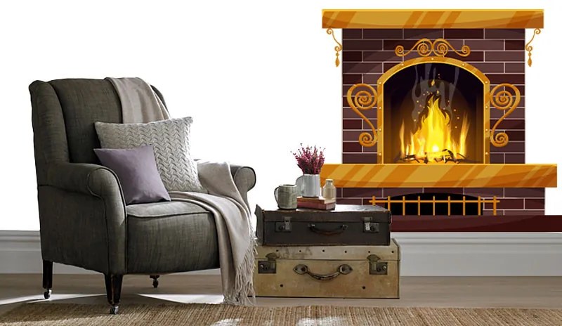 Sticker perete Semineu Decorativ 10