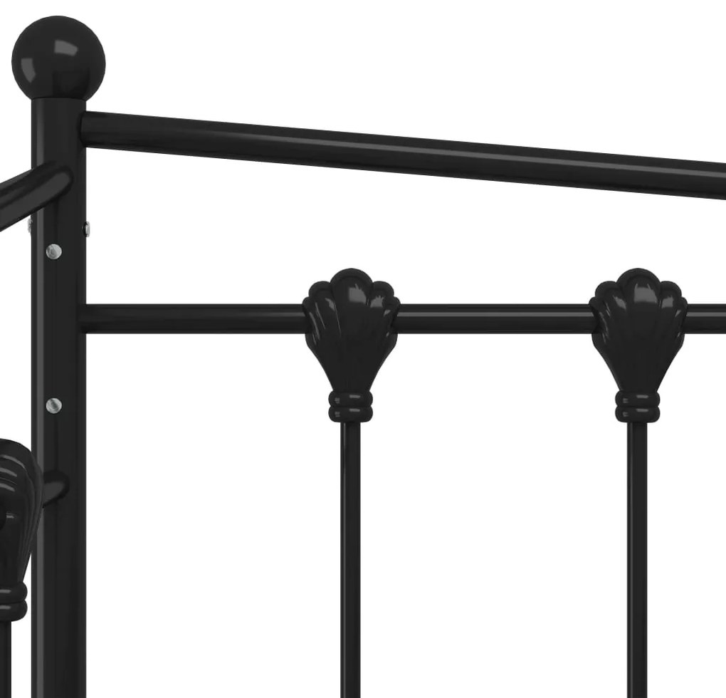 Cadru pat canapea extensibila, negru, 90x200 cm, metal Negru
