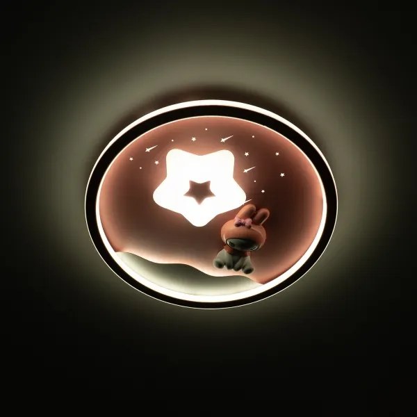 Brilagi - Lampă de plafon LED pentru copii BUNNY, 83W, 230V, 3000–6000K, reglabilă, cu telecomandă