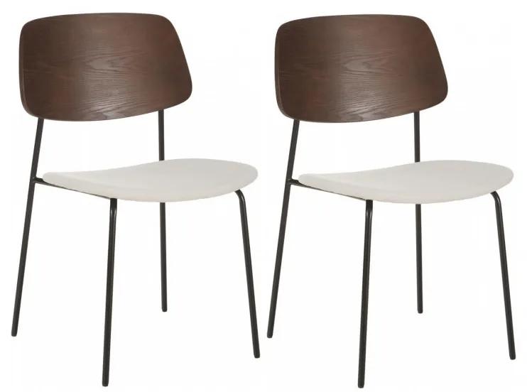 Set de 2 scaune Nadja, lemn/ metal/tesatura, 51 x 83 x 52 cm
