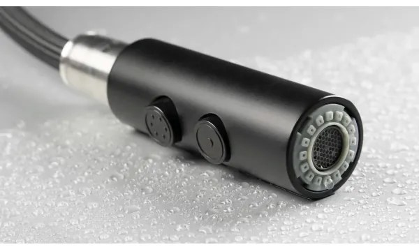 Baterie de chiuvetă cu cap de duș detașabil Deante BQO_N72M OLFATO negru