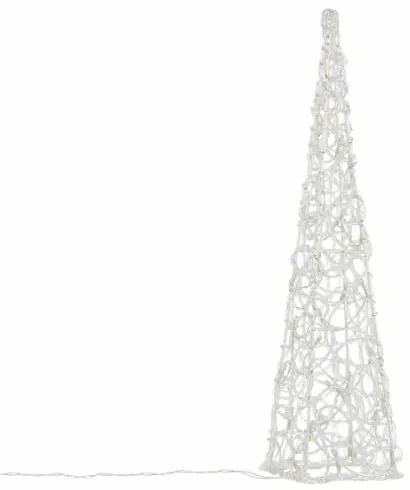 Decor de Crăciun piramidă acrilică 60 cm-alb rece,pe baterie