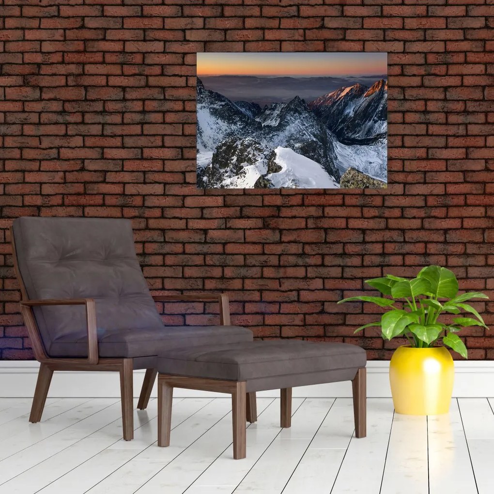 Tablou - Răsărit de soare în munți (70x50 cm)